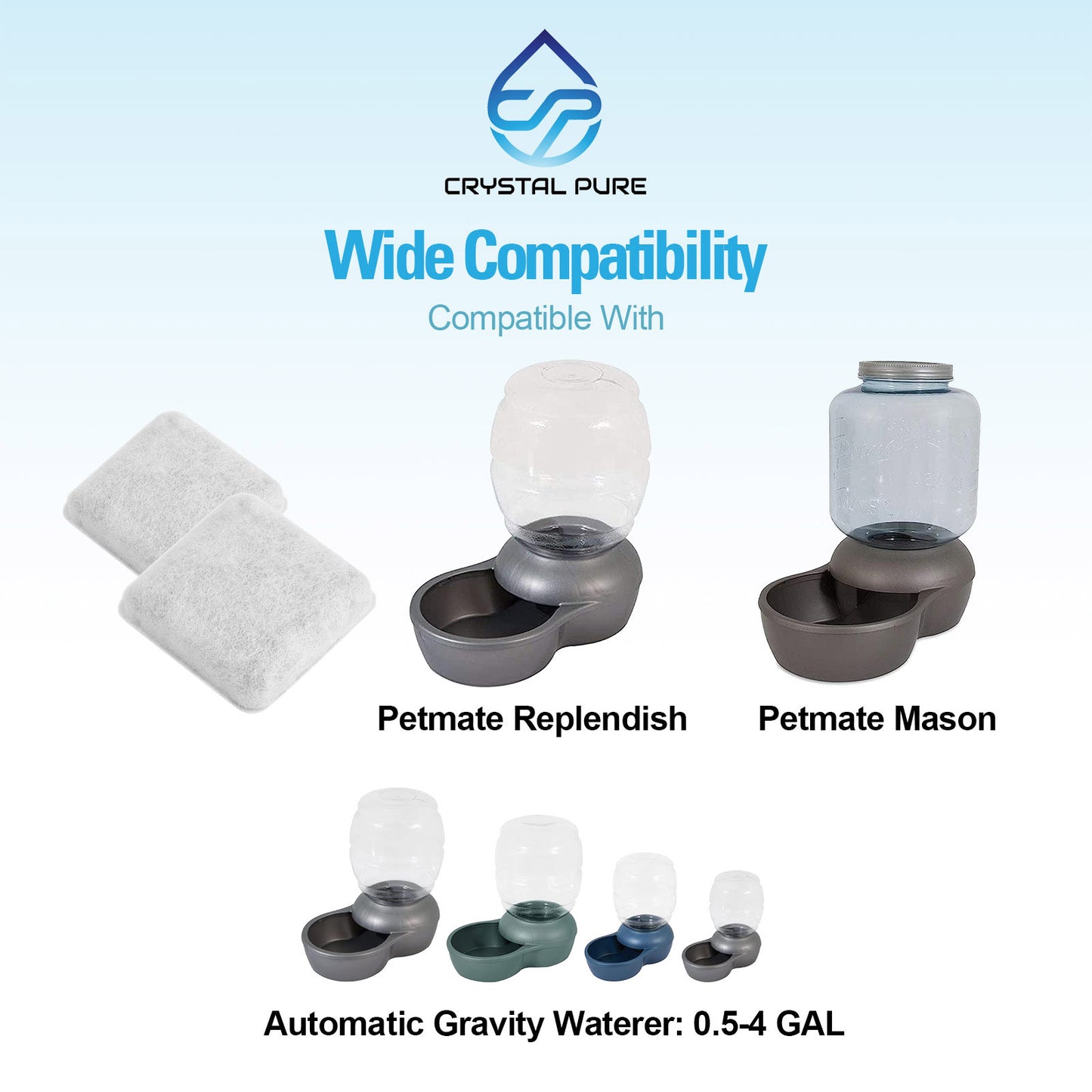 4x Replacement Charcoal Filters for Petmate Replendish & Mason Pet Water Drinking Fountains