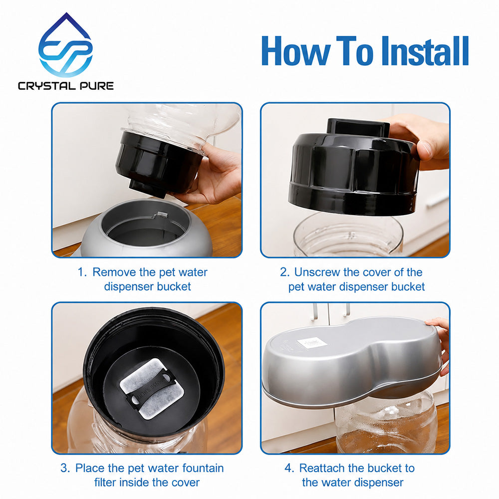 4x Replacement Charcoal Filters for Petmate Replendish & Mason Pet Water Drinking Fountains