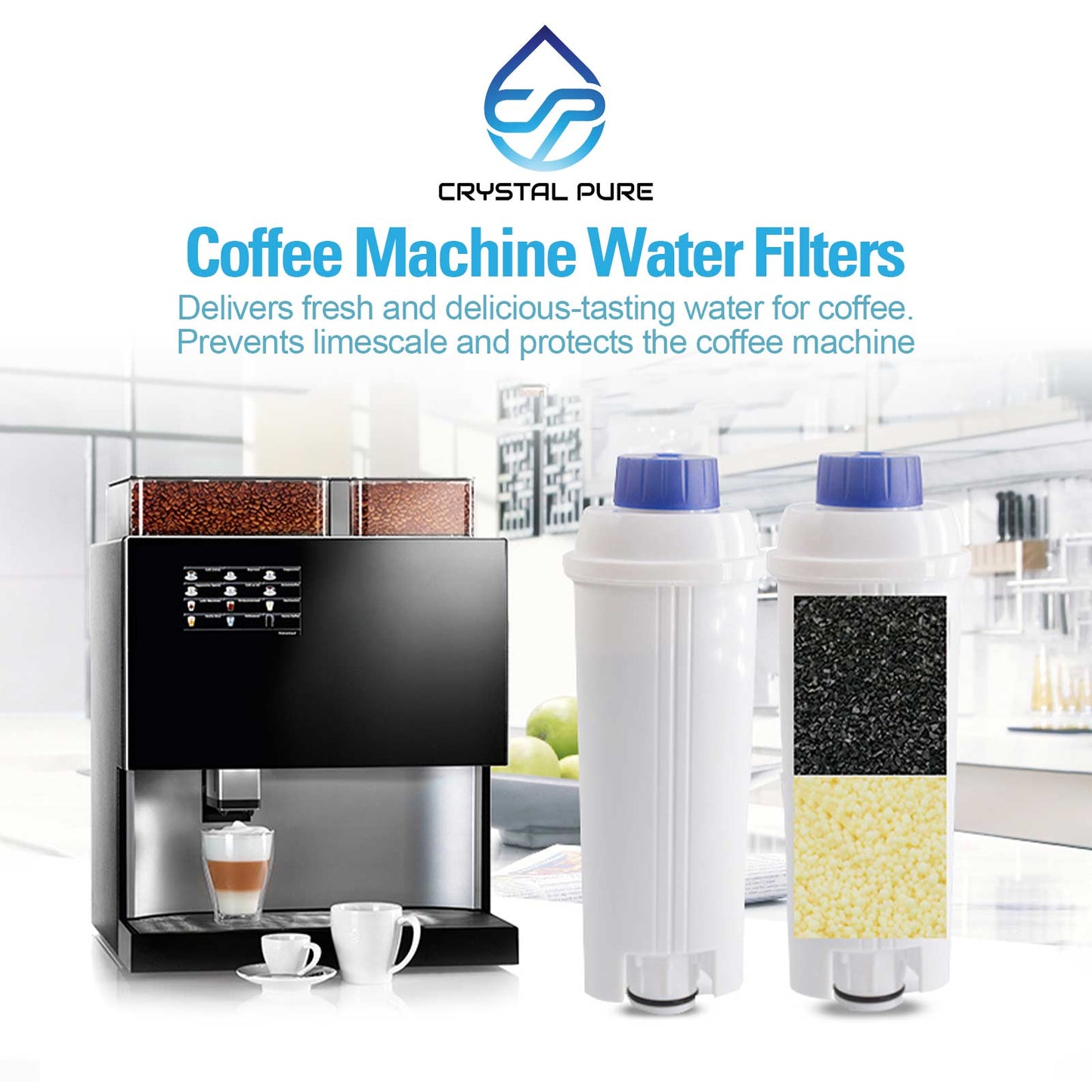 1x Delonghi DLS C002 DLSC002 SER 3017 SER3017  Replacement Water Filter, fits for ECAM series of De'Longhi fully automatic coffee machines
