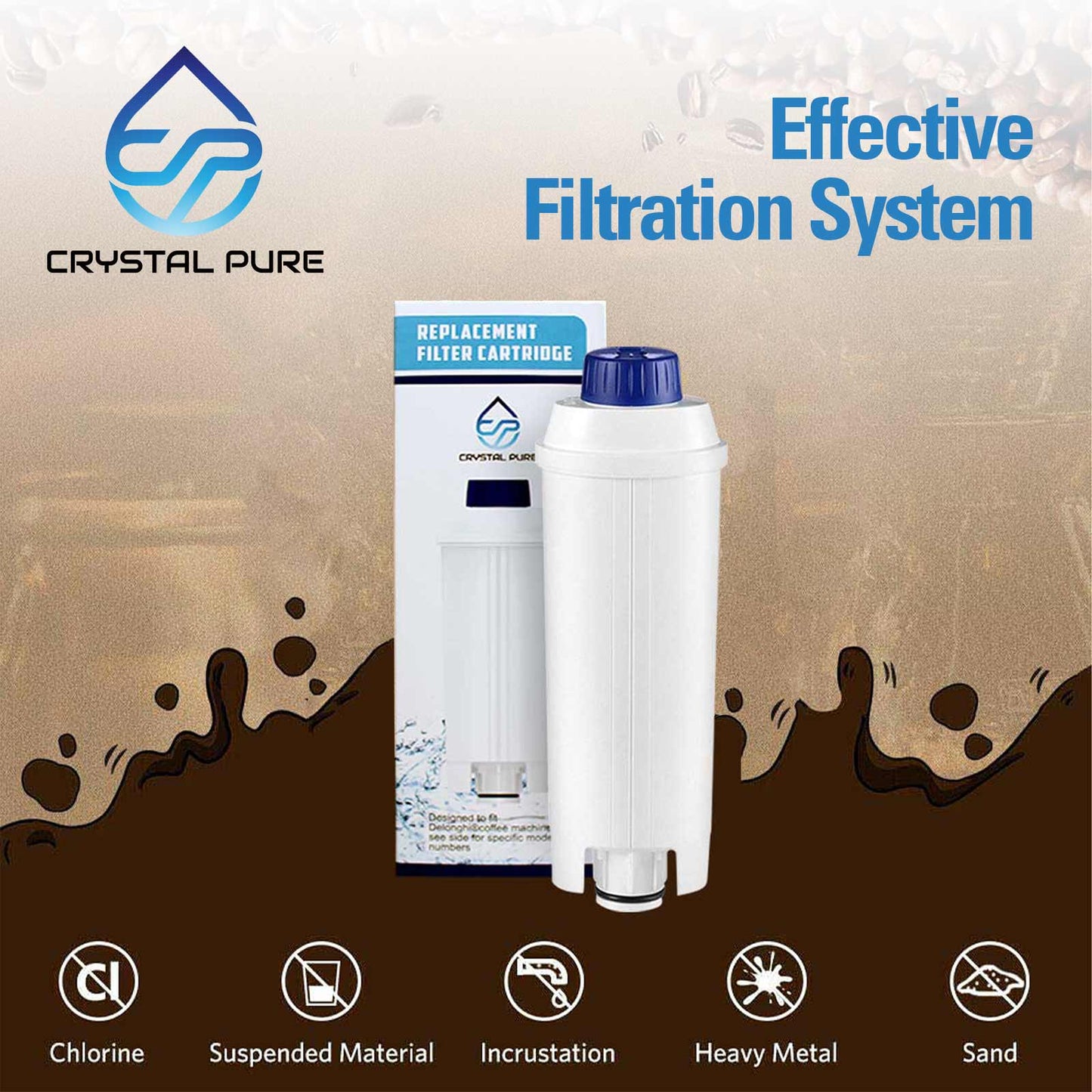 8 Replacement Water Filters for Delonghi DLSC002/Magnifica S/Magnifica Evo/Dinamica Plus/Cappuccino/Maestosa/PrimaDonna Soul Coffee Machine
