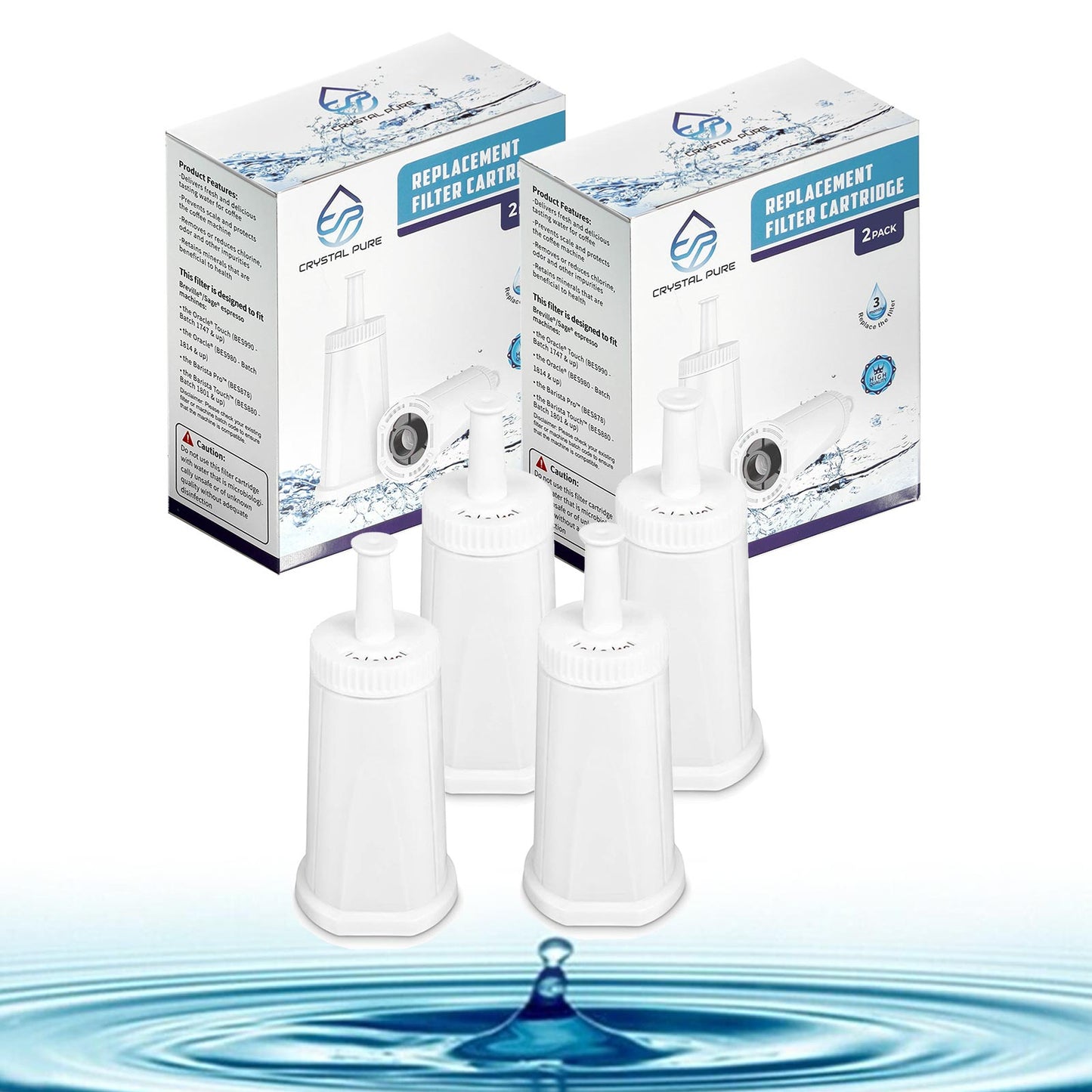 4x Water Filter Cartridge for Aldi K-fee EXPRESSI Capsule/K-fee Wave/Twins II/ Twins II & Latte/Lattensia+ Coffee Machine