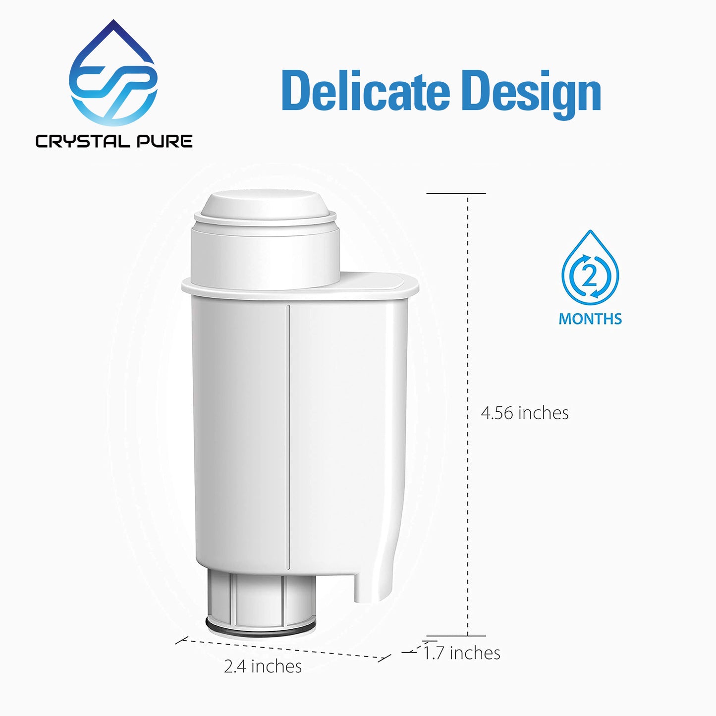 4 Pack Coffee Machine Water Filter for Gaggia Accademia/Anima/Besana/Brera/Cadorna/Carezza/Gran Gaggia/Magenta/Naviglio/New Espresso/Unica