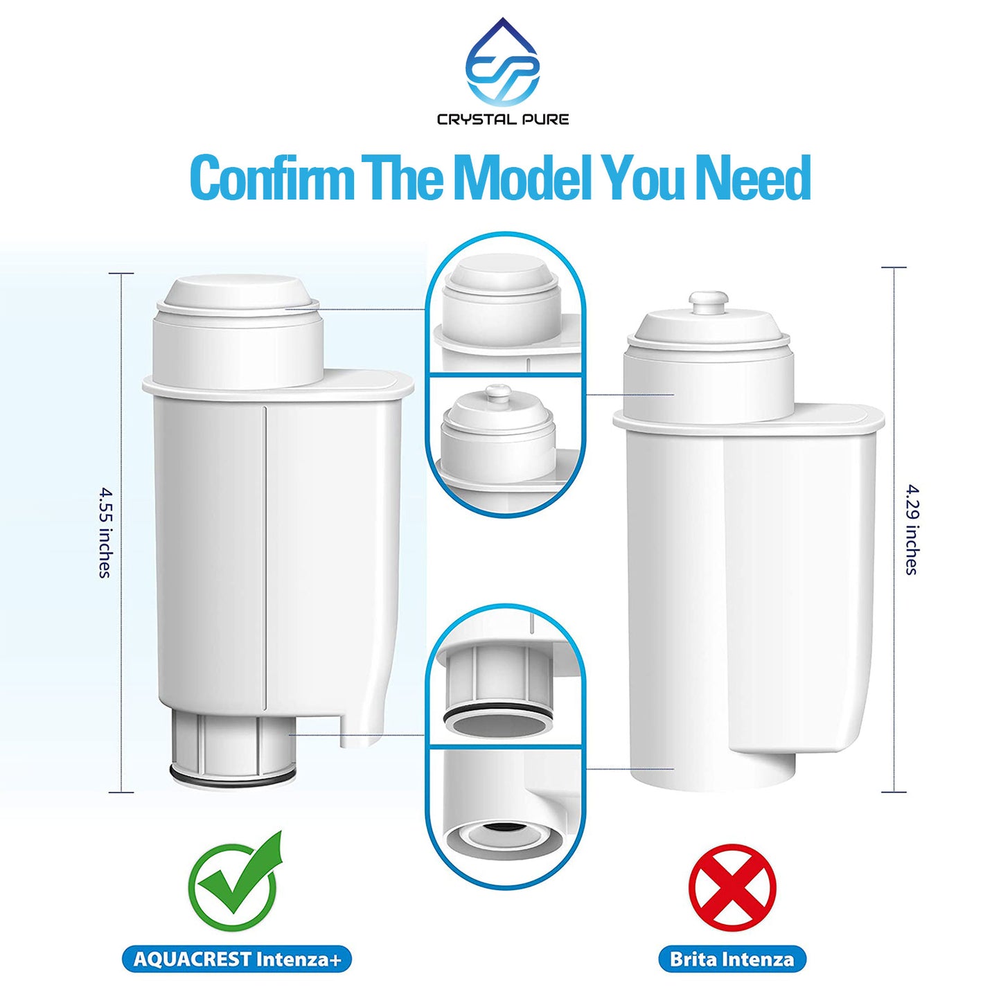 2 Pack Coffee Machine Water Filter for Philips Saeco Brita Intenza+,Lavazza A Modo Mio,Exprelia,Incanto,Nina,Odea,XSmall,Xelsis,Royal Cappuccino