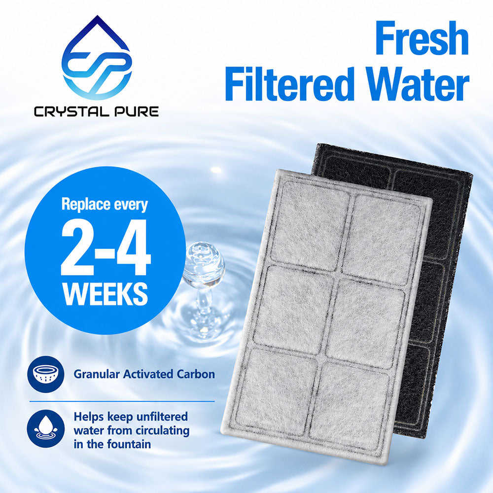 4x Replacement Charcoal Filters for PetSafe Drinkwell Original/Platinum/Big Dog/Multi-Tier/Everflow/RF6C-INTL-19/PAC00-1307 Pet Water Fountain