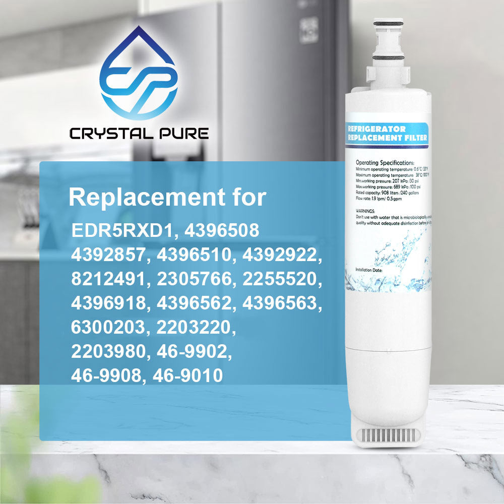 3x Refrigerator Water Filter for Whirlpool Fridge 4396508 4396510 481281729632 461950271171 S20BRS SBS002 SBS003 SBS004