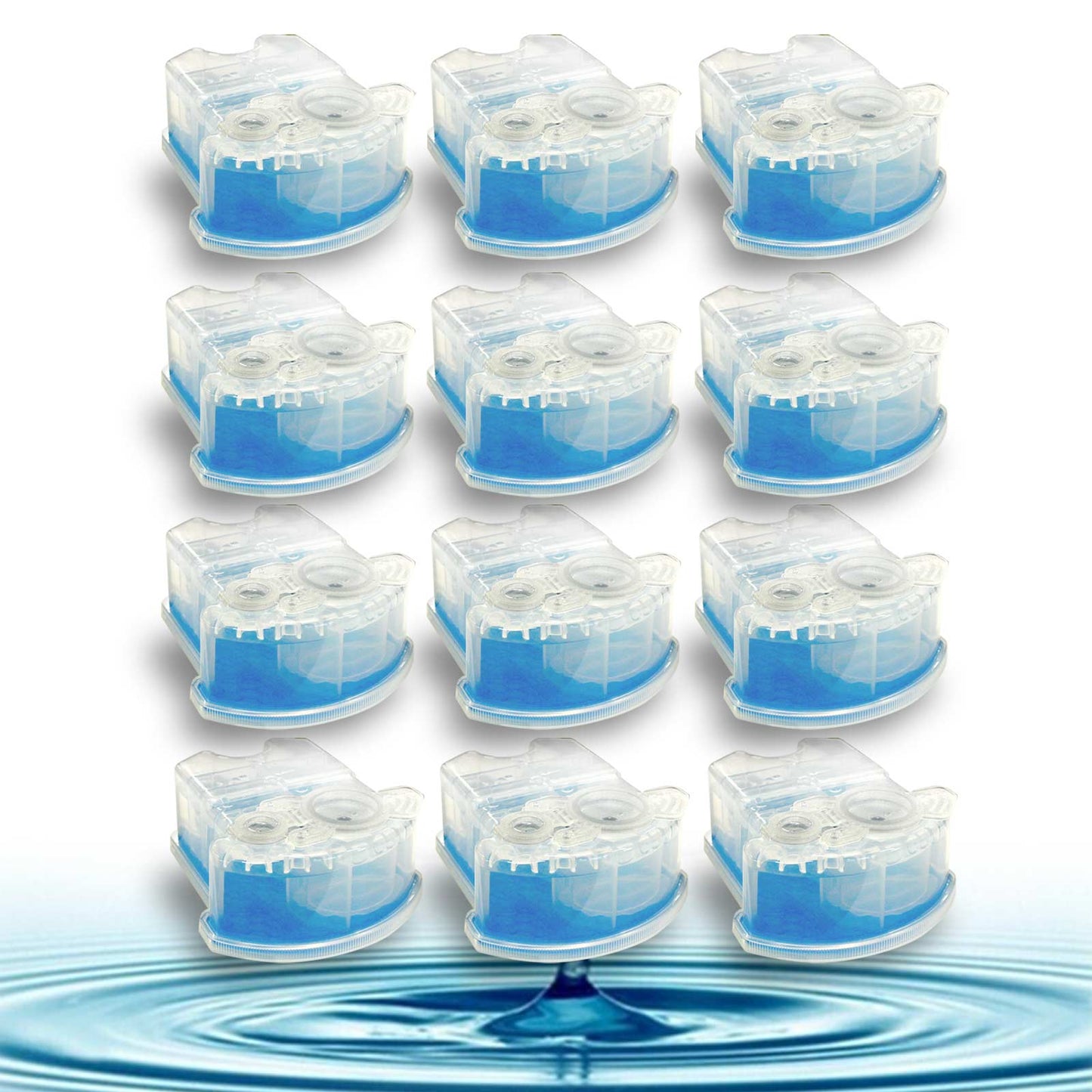 Crystal Pure Cartridge Refills for Braun Clean & Renew Compatible with All SmartCare Cleaning Centers Shavers 12-Pack
