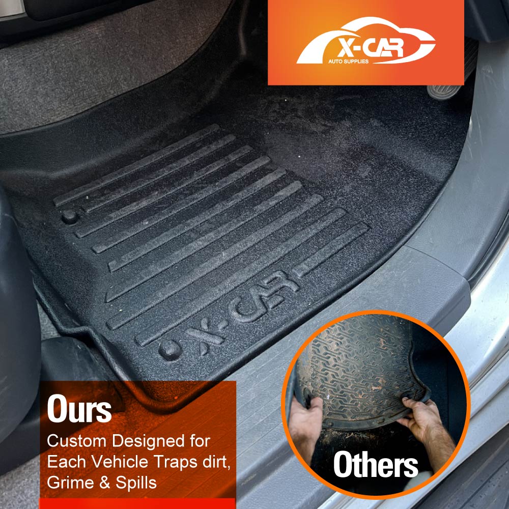 Floor Mats Boot Liners Set for Toyota Prado 150 Series 7-Seat 2009-2024 All Weather Heavy Duty Cargo Kick Mats Back Seat Protector Cover