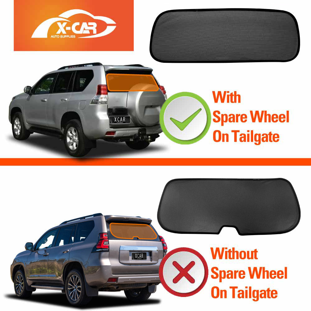 Window Sun Shades for Toyota Prado 150 Series With Spare Wheel On Tailgate 2009-2024 Car Custom Rear Windscreen Shade Blind Mesh