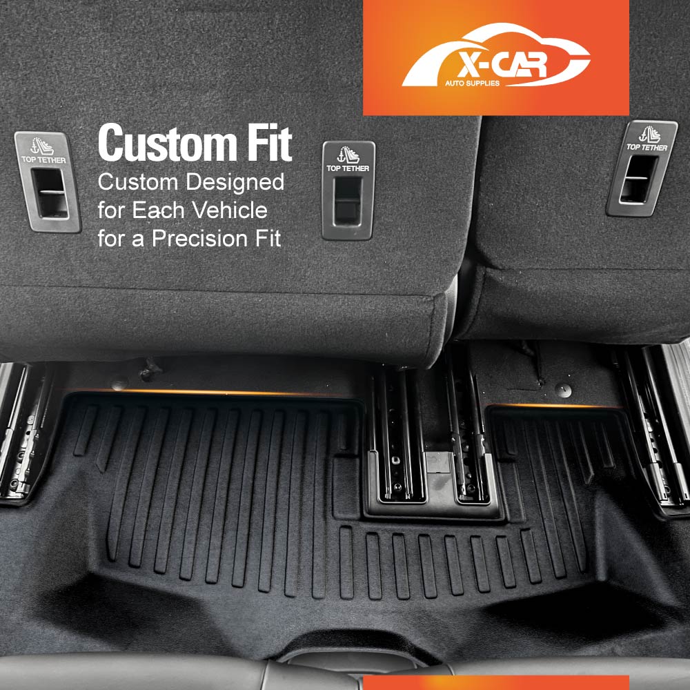 3D Floor Mats Boot Liner Set for Ford Everest 2022-Onwards All Weather Heavy Duty TPE Cargo Kick Mats Back Seat Protector Cover