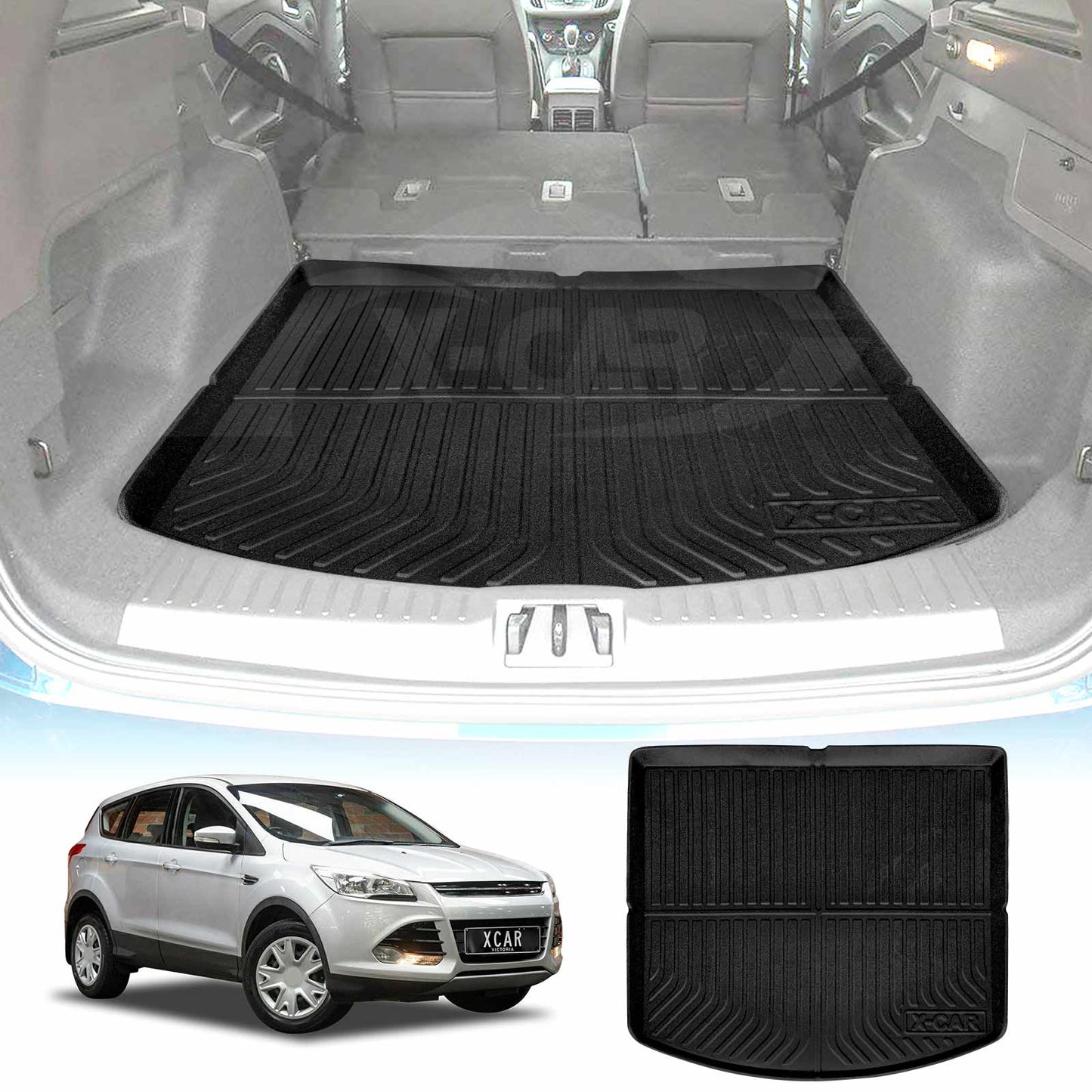 Heavy Duty Cargo Rubber Waterproof Trunk Mat Boot Liner Luggage Tray Fits Ford Kuga 2012-2016 and Ford Escape 2016-2021