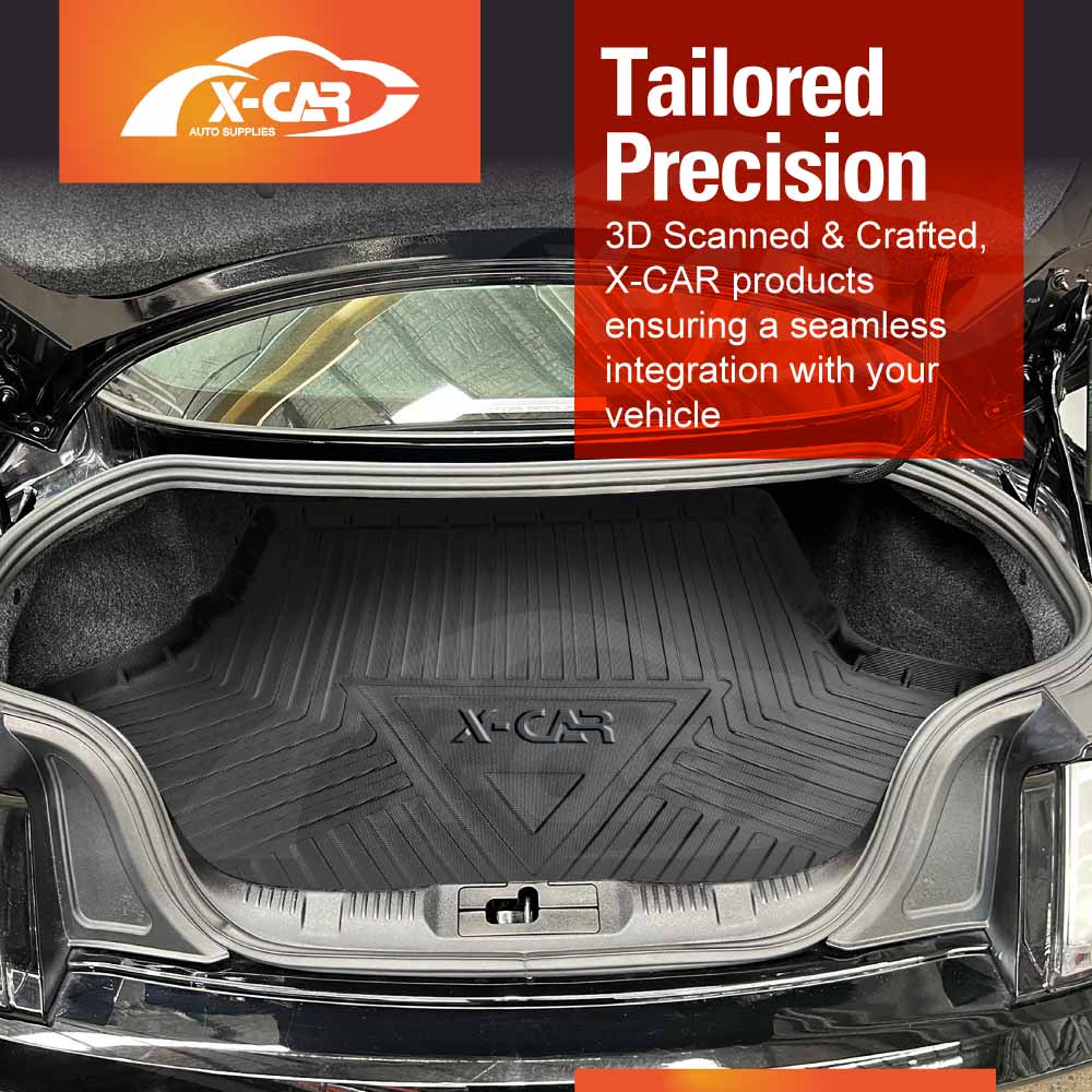 3D Floor Mats Boot Liner Set for Ford Mustang 2015-Onwards All Weather Heavy Duty Cargo Car Trunk Luggage Tray
