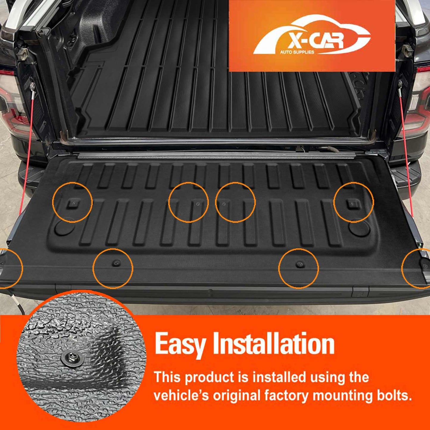Tailgate Liner for Ford Next-Gen Ranger Raptor RA 2022-2025 with Plastic Tub Heavy Duty All Weather Protection Mat