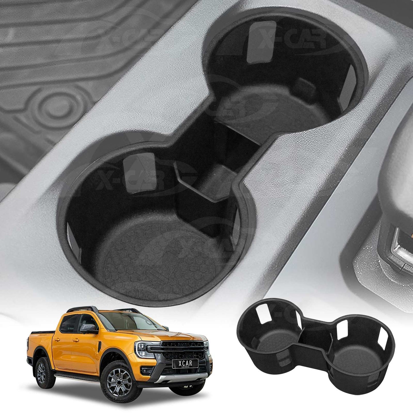 Centre Console Rubber Cup Holder Insert for Ford Next-Gen Ranger 2022-Onwards Interior Accessories