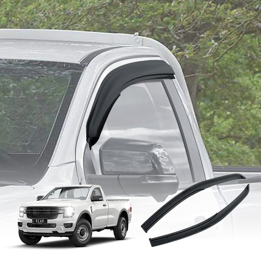 Weathershields for Ford Ranger Single Cab 2022-Onwards Extended Coverage Window Visors Wind Deflectors 2-Piece Set