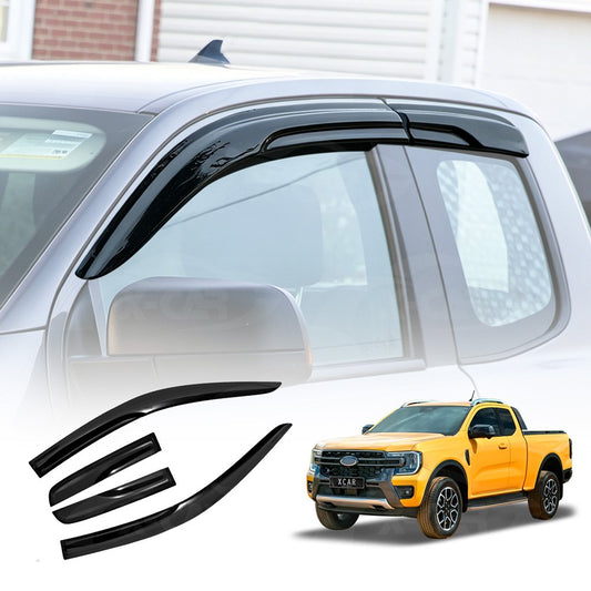 Weathershields for Ford Next-Gen Ranger Extra Super Cab 2022-2025 Car Weather Shields Wind Deflectors Window Sun Visor 4-Piece Set