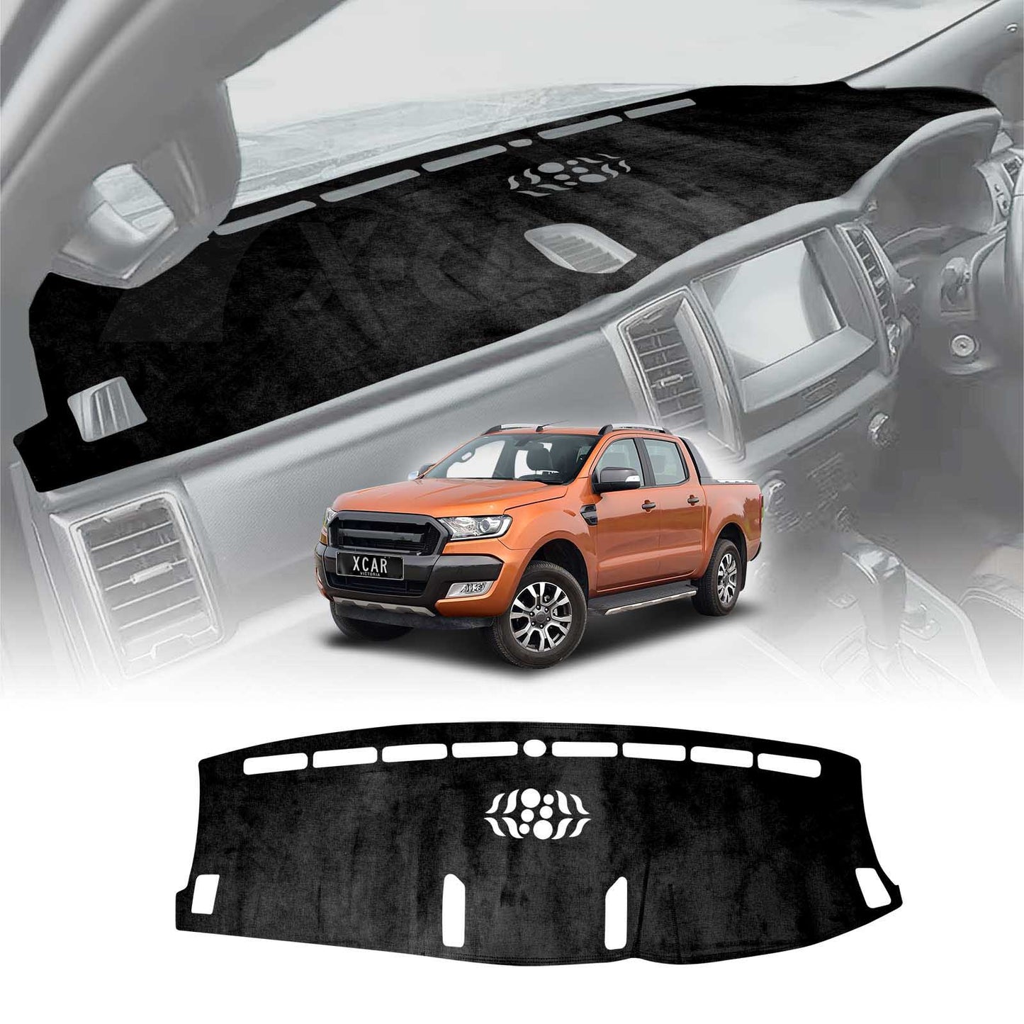 Dash Mat for Ford Ranger PX Mk3 Series 2018-2022 Non-Slip Microfiber Pad Cover Interior Accessories