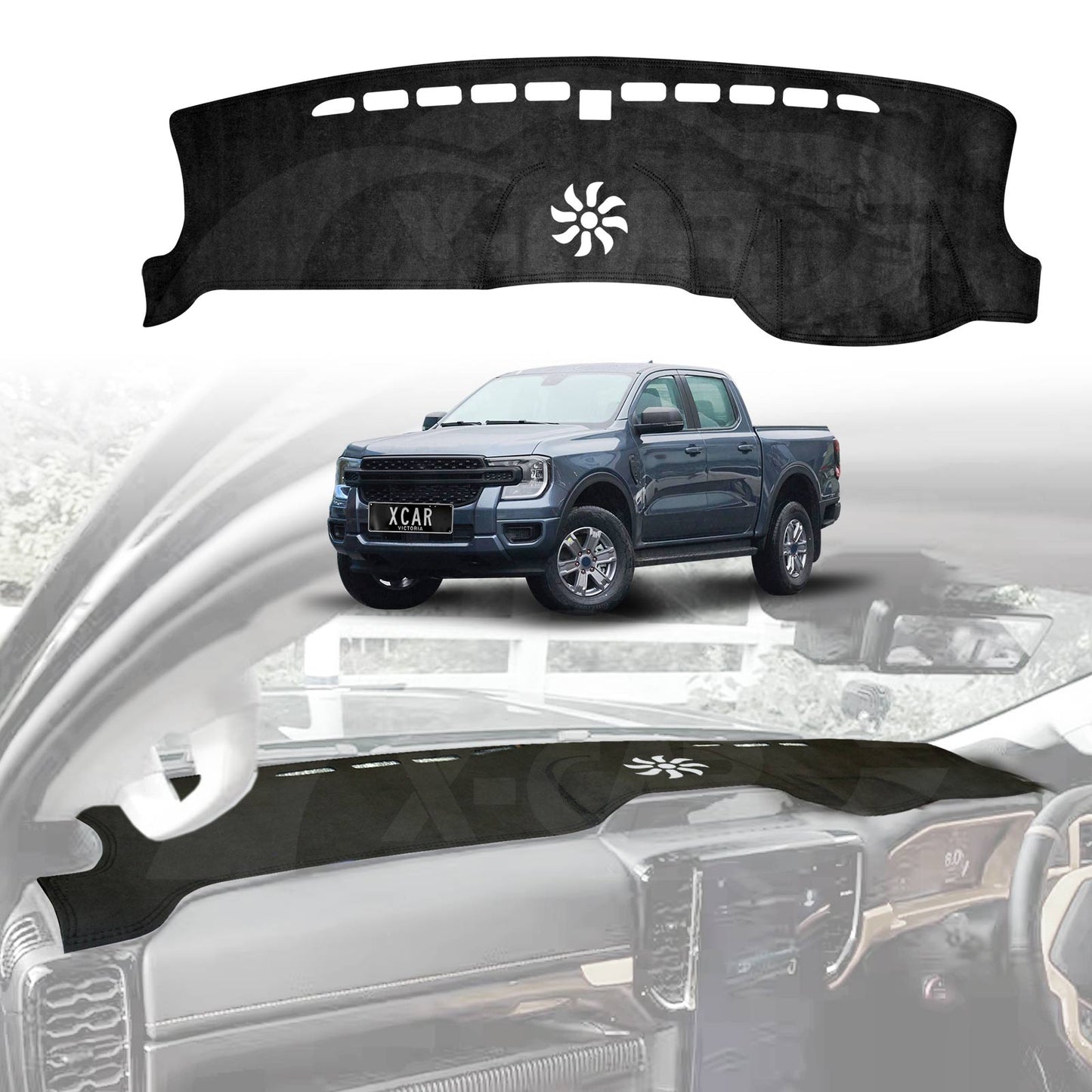 Dash Mat for Ford Next-Gen Ranger 2022-2025 Non-Slip Microfiber Pad Cover Interior Accessories