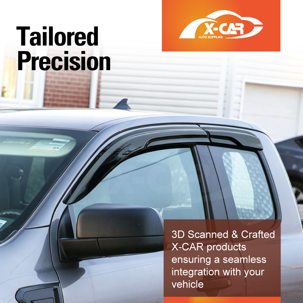 Weathershields for Ford Ranger Extra Super Cab 2011-2022 Car Weather Shields Wind Deflectors Window Sun Visor 4-Piece Set