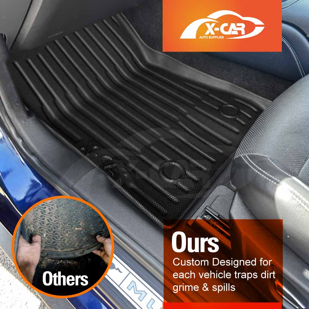 3D Floor Mats for Ford Mustang 2015-Onwards Heavy Duty All Weather Car Mats Carpet Liner Set