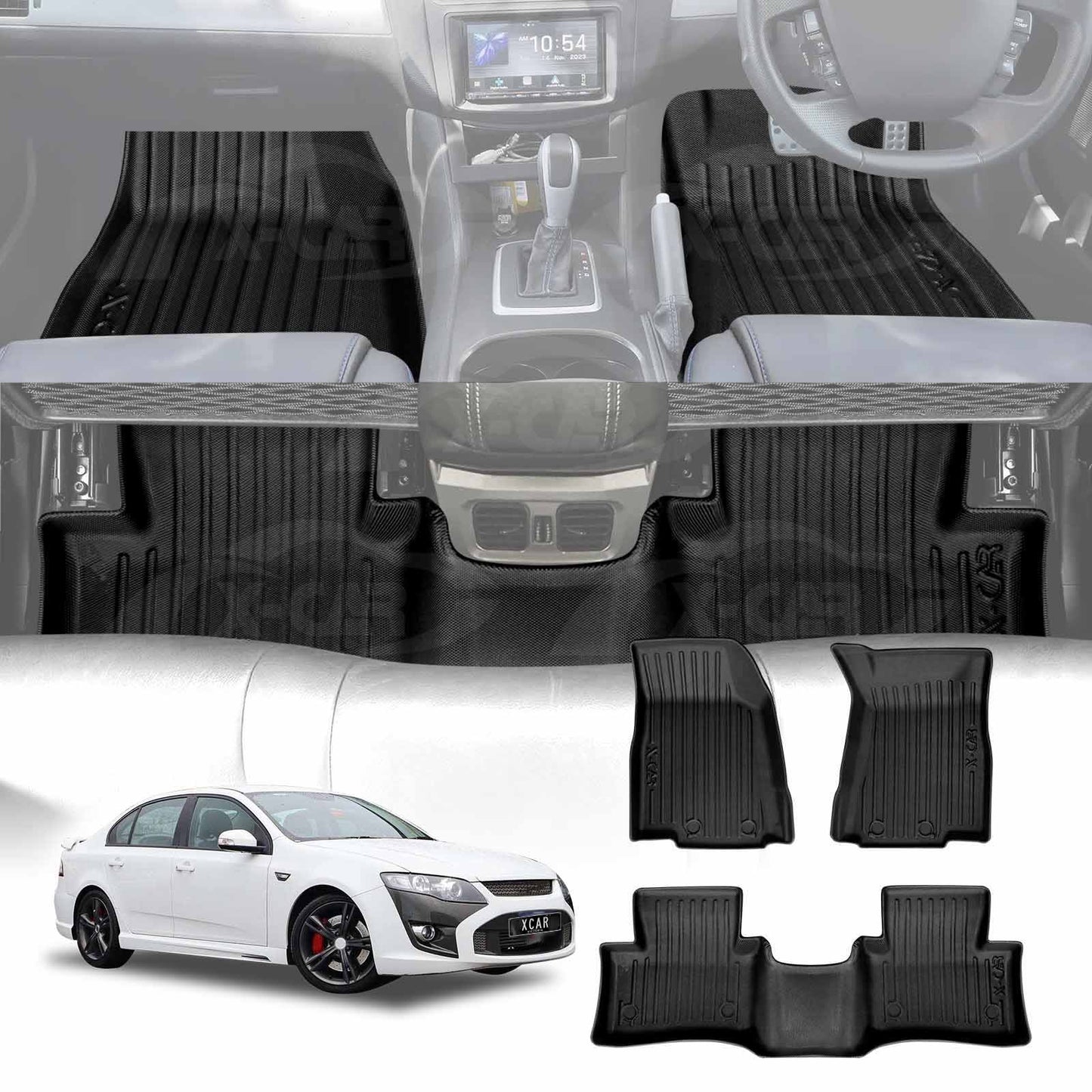 3D Floor Mats for Ford Performance Vehicle FPV F6 GS GT 2008-2014 Heavy Duty All Weather Car Carpet Liner Set Accessories