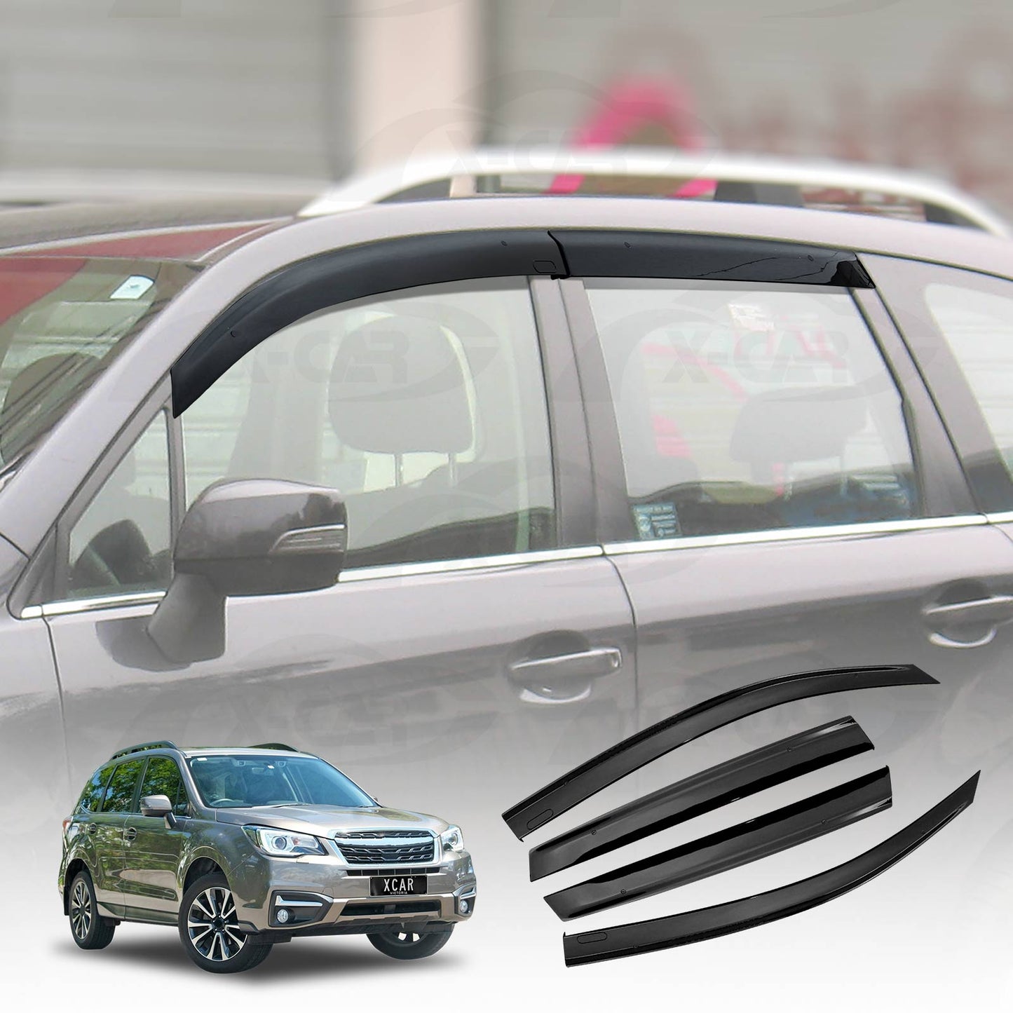 Premium Weathershields for Subaru Forester 2012-2018 Car Weather Shields Wind Deflectors Window Sun Visor 4-Piece Set