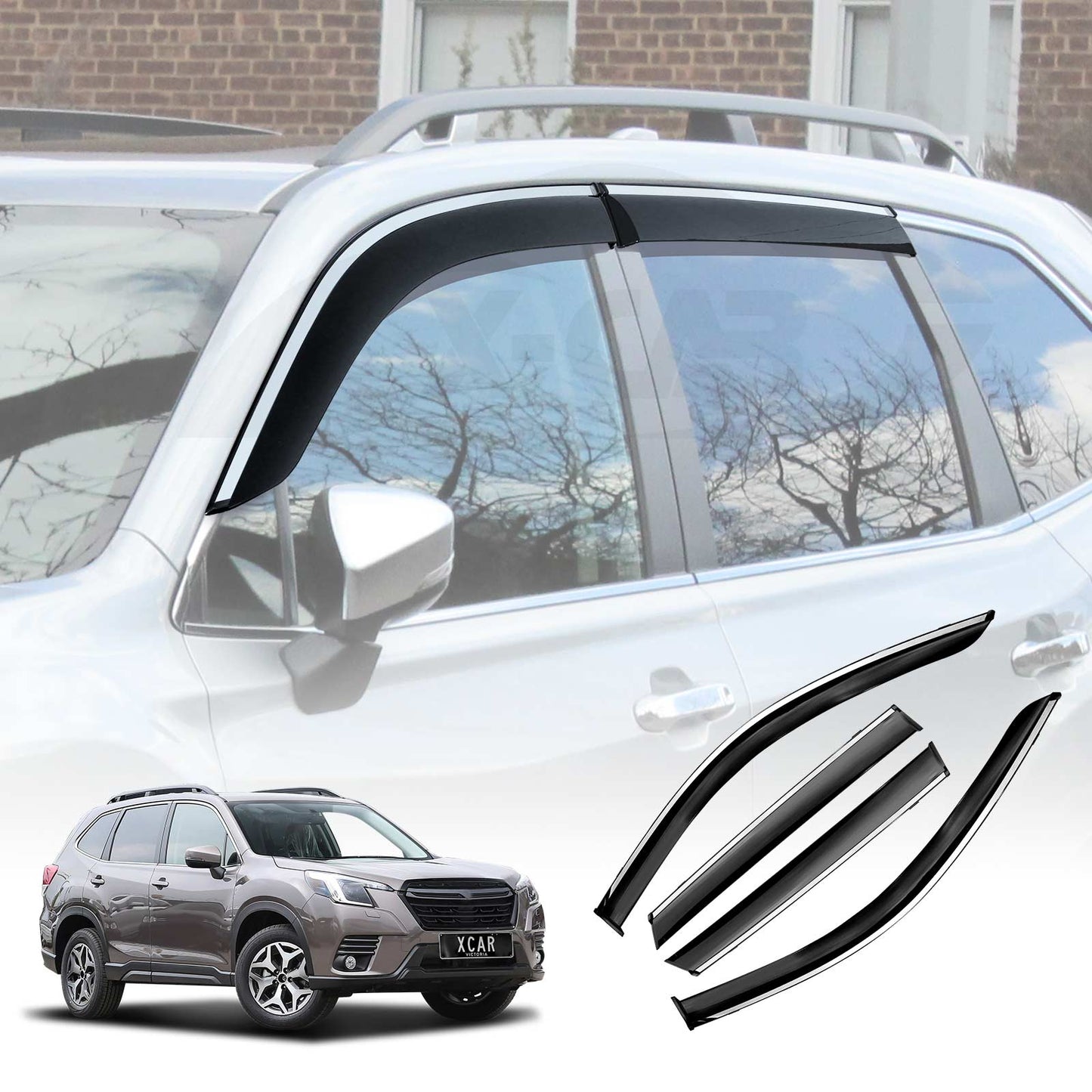 Premium Weathershields for Subaru Forester 2018-2024 S5 SK Car Weather Shields Wind Deflectors Window Sun Visor 4-Piece Set