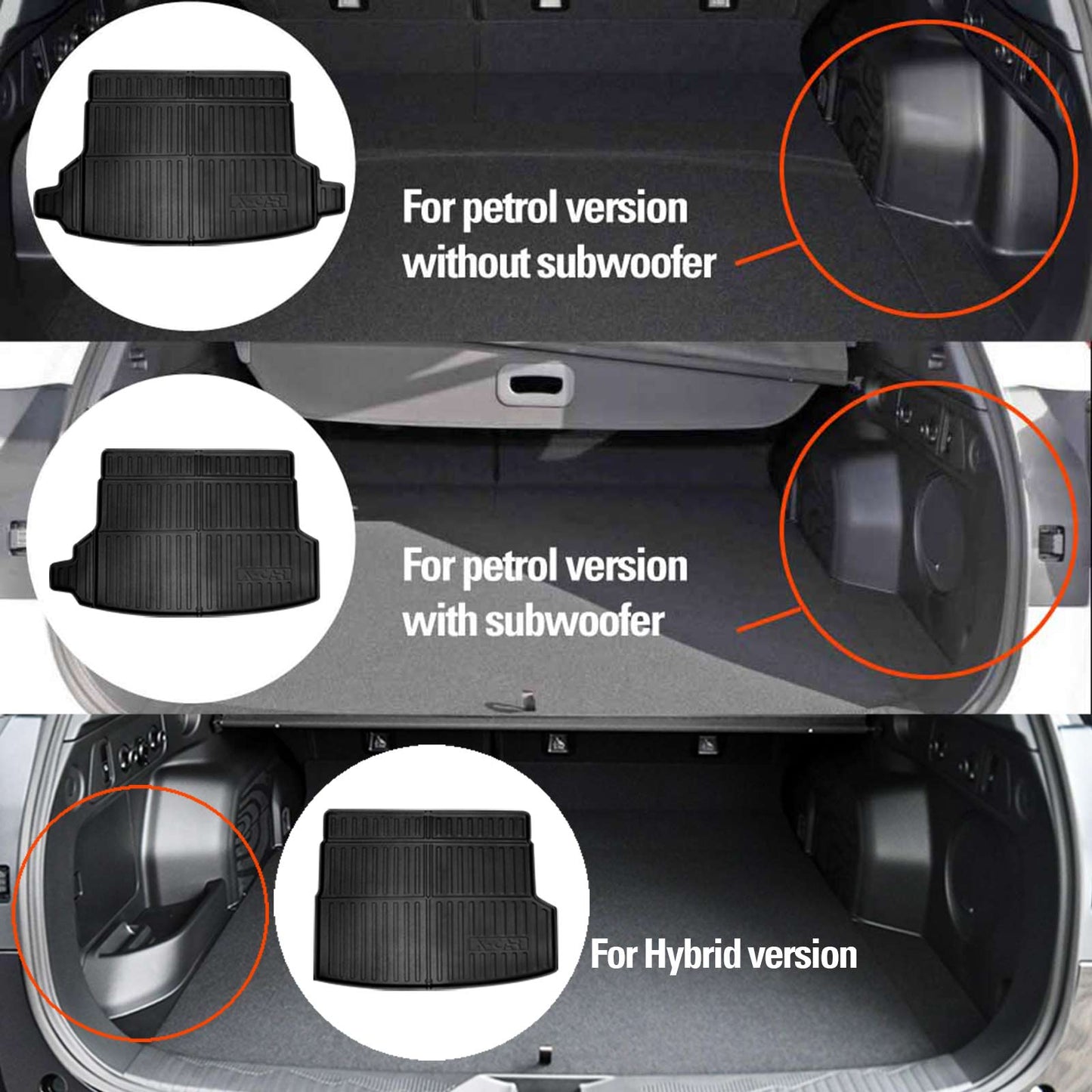 3D Floor Mats Boot Liner Set for Subaru Forester Hybrid 6th Gen 2025-Onwards All Weather Heavy Duty Cargo Car Trunk Luggage Tray
