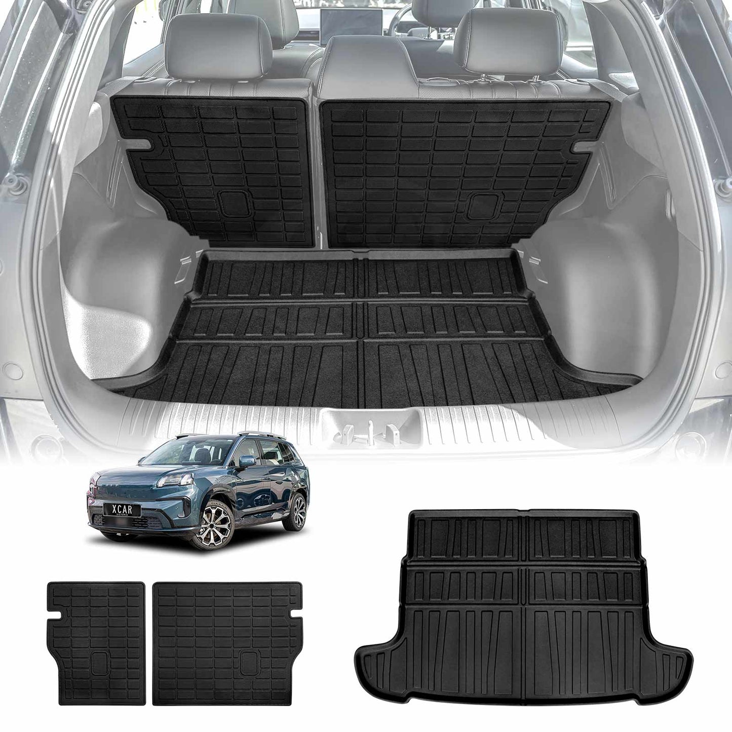 Boot Liner Kick Mats Set for Aion AION V 2025-Onwards All Weather Heavy Duty Cargo Car Trunk Back Seat Protector