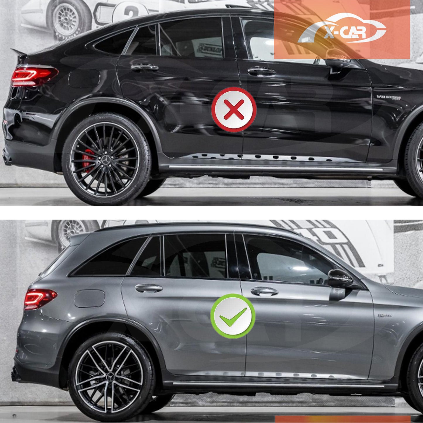 3D All Weather Boot Liner Back Seat Protector Combo for Mercedes-Benz GLC Class 2015-2022 Heavy Duty Car Kick Mats Cover Cargo