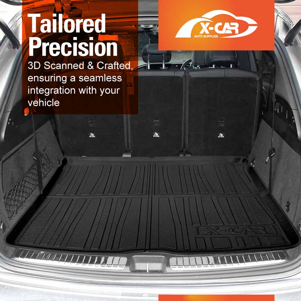 Boot Liner Back Seat Protector for Mercedes-Benz GLE 7 Seater 2018-Onwards All Weather Heavy Duty Cargo Car Trunk Kick Mats