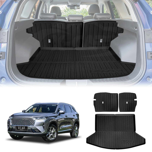 Boot Liner Set for GWM Haval H6/H6 GT 2021-Onwards All Weather Heavy Duty Car Trunk Back Seat Protector Cargo Kick Mats