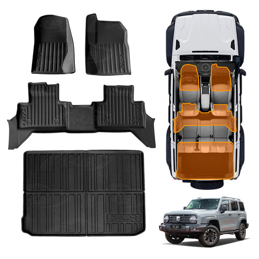 3D Floor Mats Boot Liner for GWM Tank 300 Tank300 PHEV 2023-Onwards All Weather Heavy Duty Cargo Car Trunk Luggage Tray Acessories