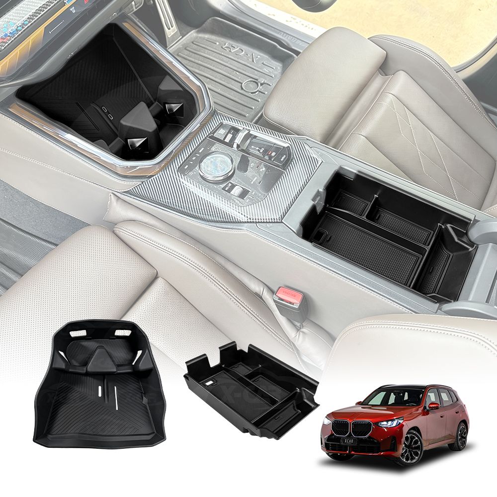 Centre Console Organizer Set for BMW X3 G45 2024-Onwards Wireless Charging Phone Pad Cup Holder Armrest Insert Storage Accessories