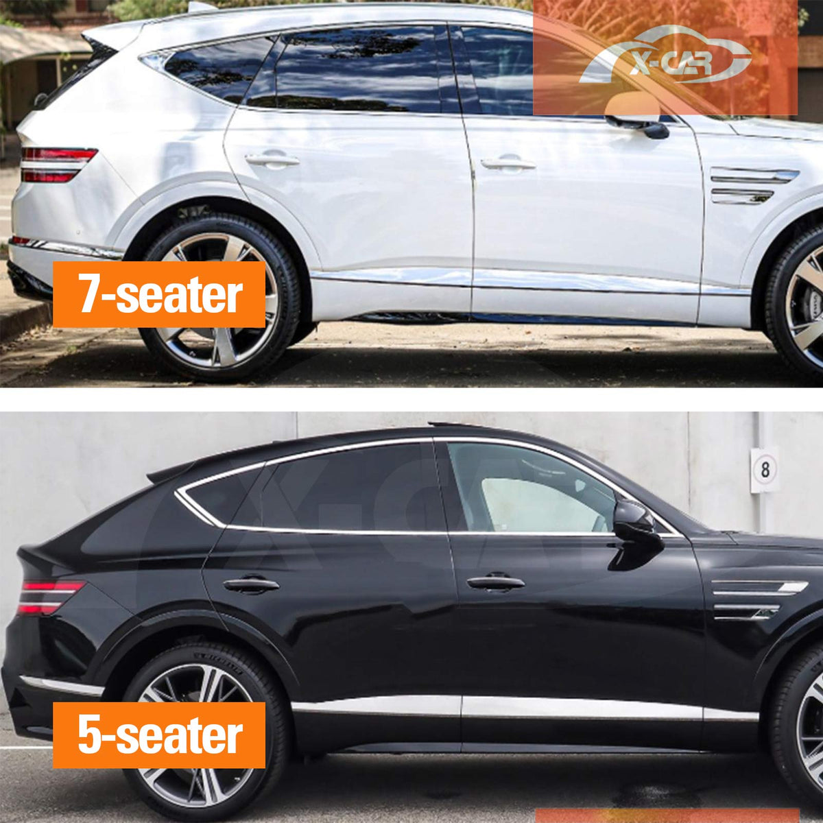 Boot Liners for Genesis GV80 7 Seater 2021-Onwards All Weather Heavy Duty Cargo Trunk Mat Luggage Tray Car Accessories 3 Pcs Set