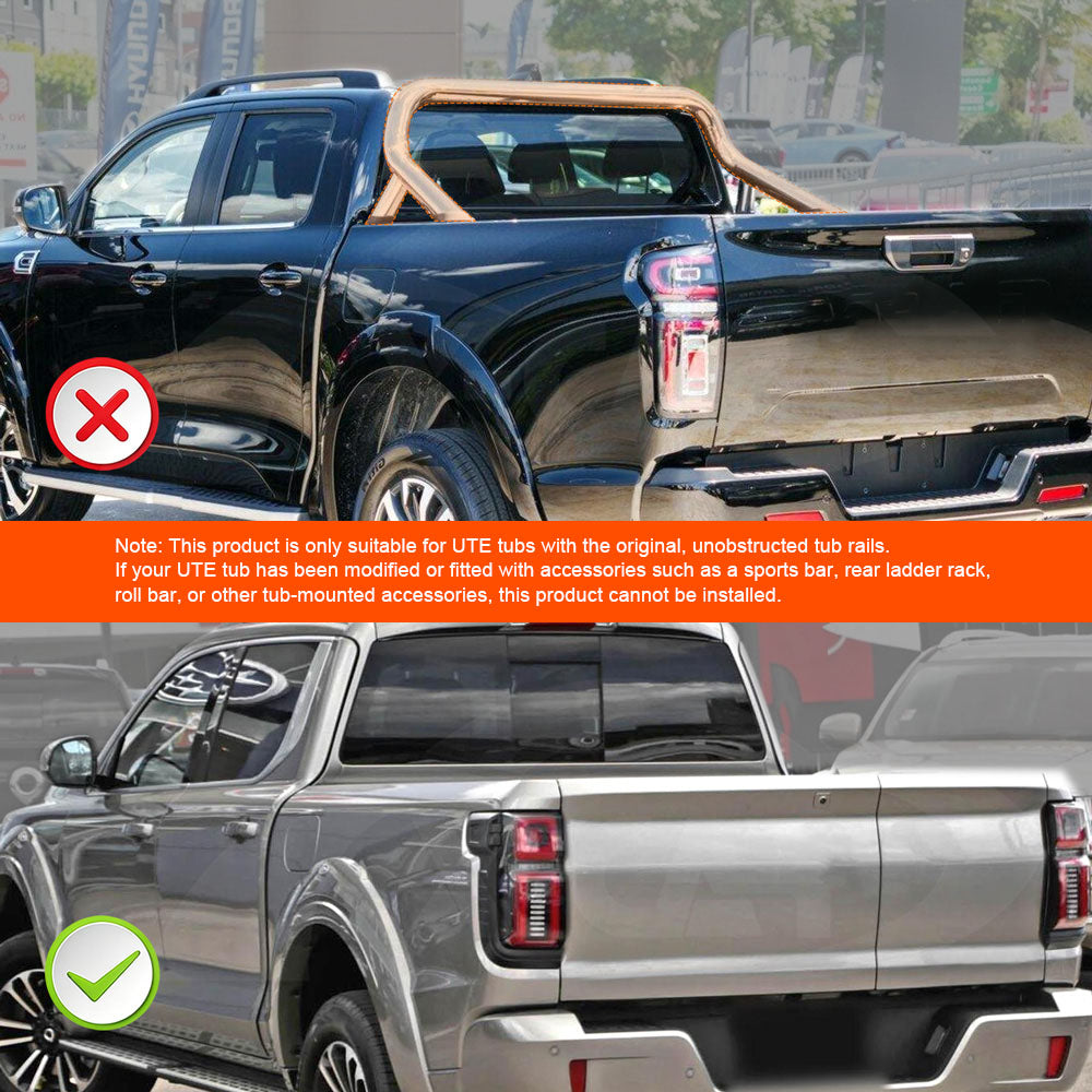Soft Tonneau Cover for GWM Cannon Alpha 2024-Onwards Heavy Duty Tri-Fold Ute Tub Truck Cargo Bed Cover