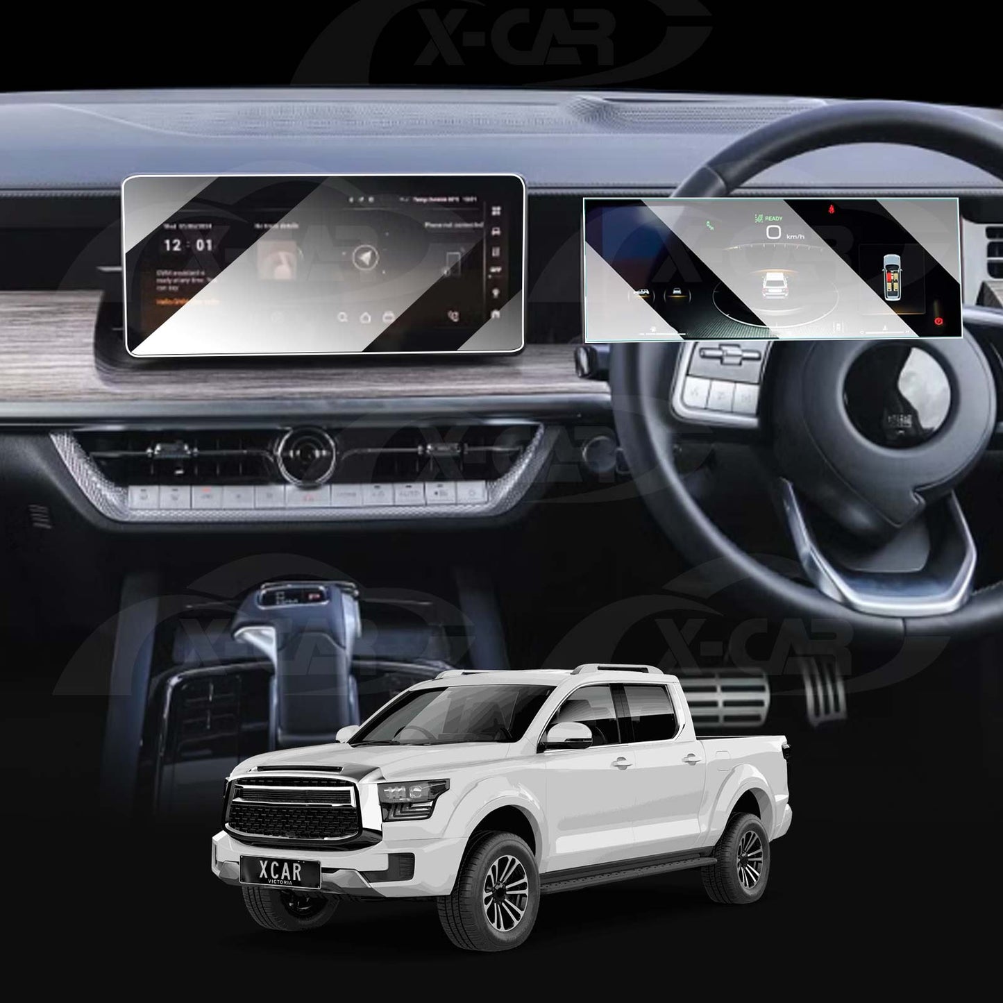 Tempered Glass Dash Center Console Screen Protector for GWM Cannon Alpha 2024-Onwards 12.3 inch Touchscreen Anti-Scratch Cover Accessories