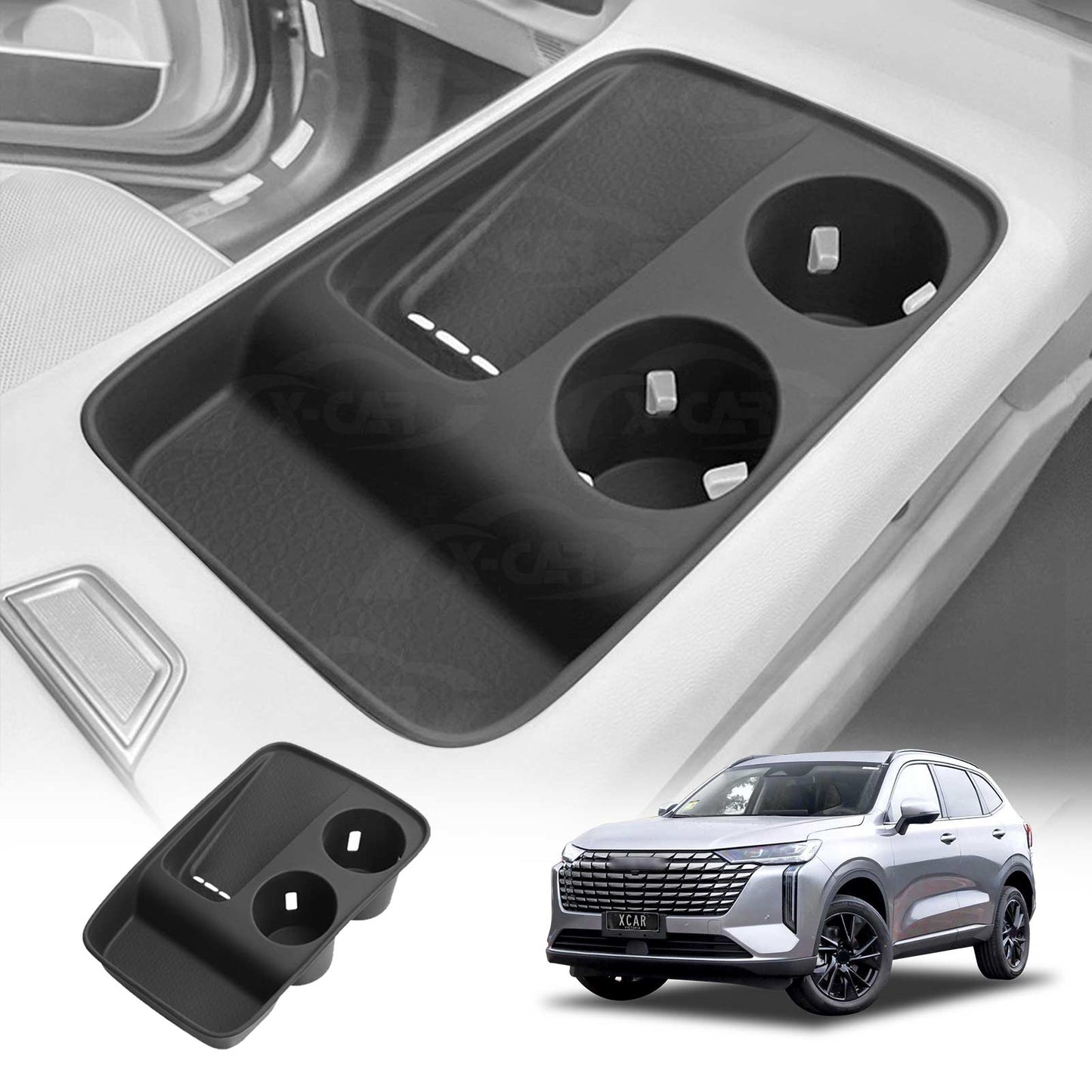 Cup Holder Insert Pad for GWM Haval H6 2025-Onwards Centre Armrest Anti-Slip Wireless Charging Silicone Pad Organizer Accessories