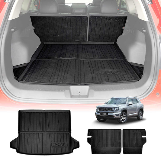 Boot Liner Kick Mats Set for GWM Haval H7 2025-Onwards All Weather Heavy Duty Cargo Car Trunk Back Seat Protector