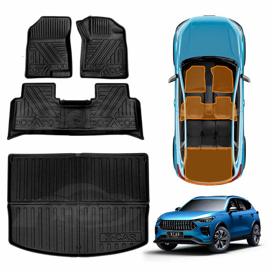 3D Floor Mats Boot Liner for Haval Jolion Pro HEV Hybrid 2024-2025 All Weather Heavy Duty Cargo Car Trunk Luggage Tray