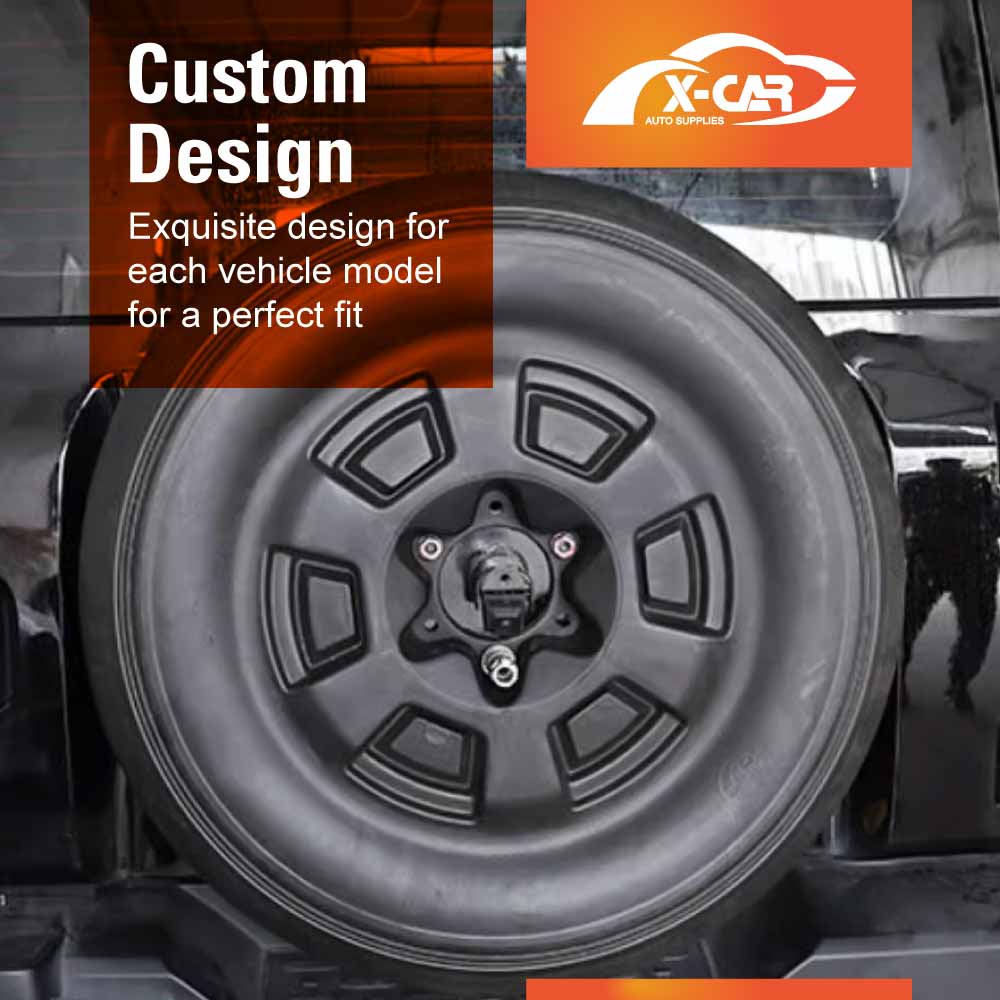 Spare Wheel Cover with Fake Tyre for GWM Tank 300 2023-Onwards Tire Protective case Exterior Modification Accessories Glossy Black