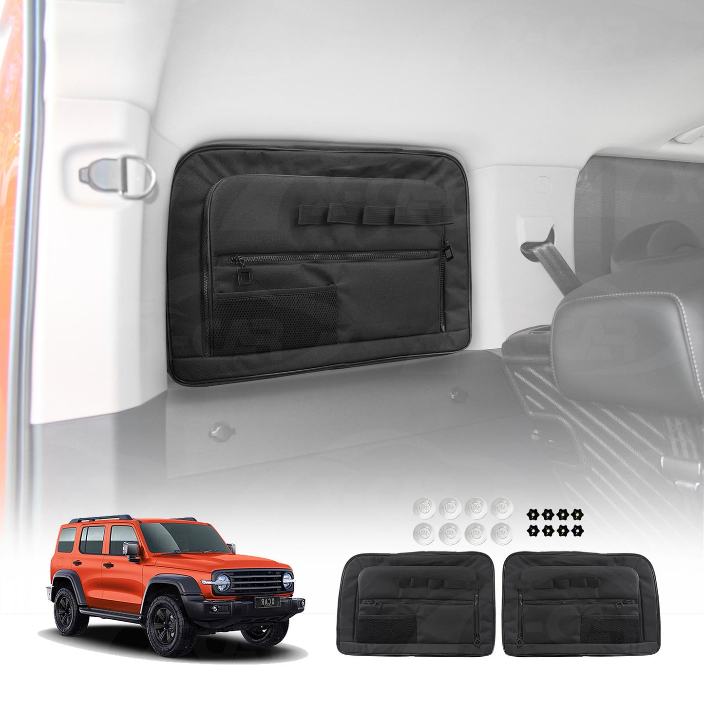 Port Window Storage Bags for GWM Tank 300 Tank300 2023-Onwards Car Trunk Boot Hanging Organizer Car Accessories Set of 2