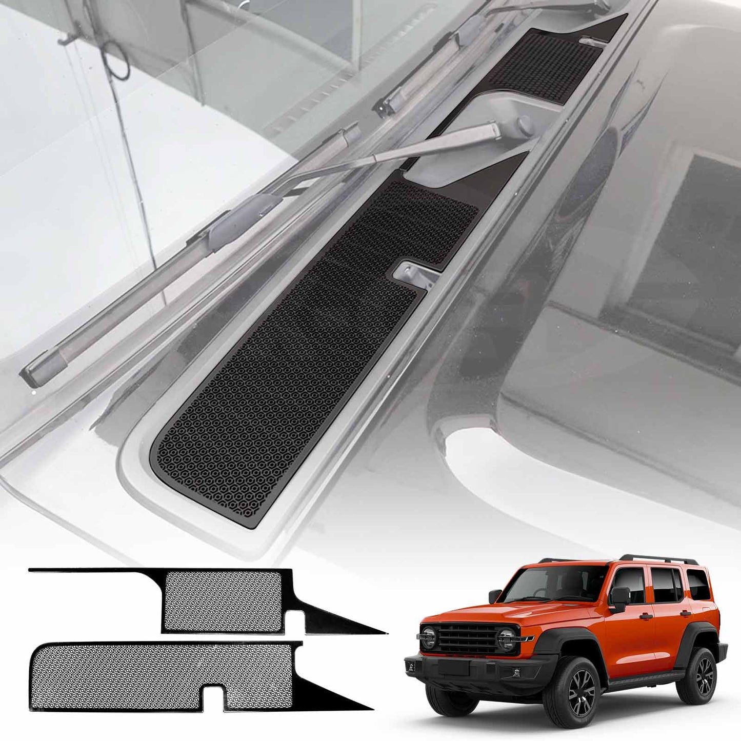 Front Engine Air Flow Intake Vent Grille Cover for GWM Tank 300 Tank300 2023-2025 with Protective Inlet Screen ABS Plastic Protection