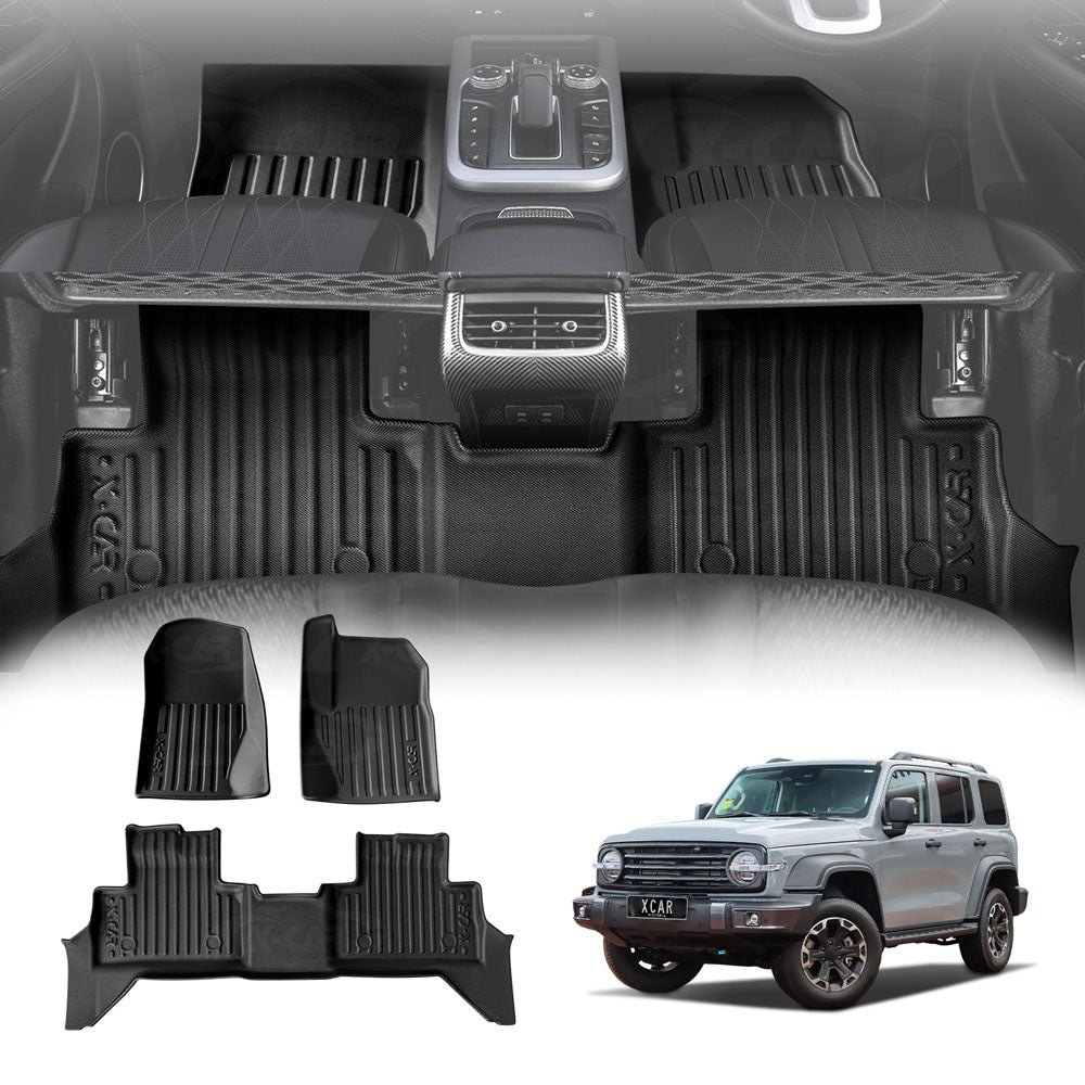 3D Floor Mats for GWM Tank 300 Tank300 PHEV 2023-Onwards Heavy Duty All Weather Car Waterproof Interior Protection Liner Set
