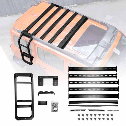 GWM Tank 300 2023-2025 Embedded Roof Rack Side Ladder Stainless Steel Protective Frame Exterior Modification Accessories Black