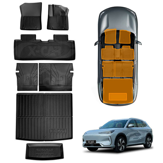 3D Floor Mats Boot Liner for Geely EX5 2025-Onwards No Subwoofer All Weather Heavy Duty Toolbox Cargo Car Trunk Back Seat Kick Cover