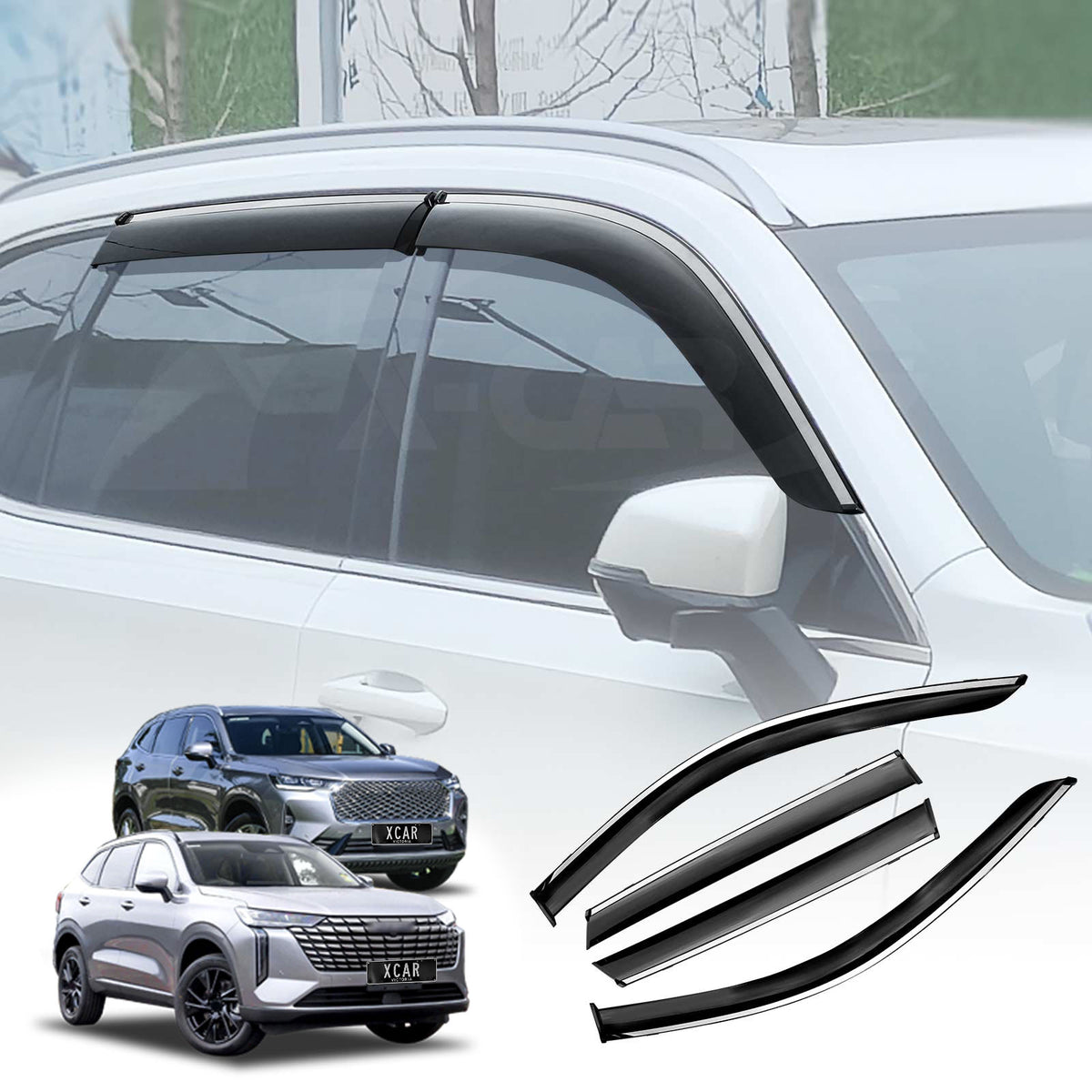 Weathershields for GWM Haval H6 2021-Onwards Car Weather Shields Wind Deflectors Window Sun Visor 4-Piece Set