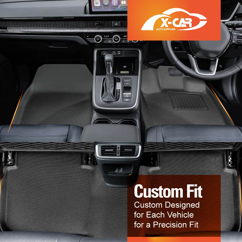 Floor Mats Boot Liner Set for Honda CRV CR-V 7-Seat 2023-Onwards All Weather Heavy Duty Cargo Kick Mats Back Seat Protector Cover