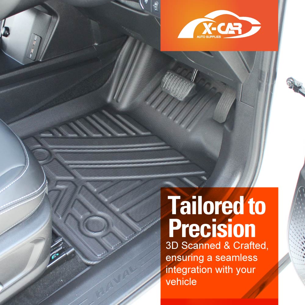 Floor Mats Boot Liner Set for GWM Haval Jolion 2024-Onwards All Weather Cargo Kick Mats Back Seat Protector Cover With Upper Boot Level