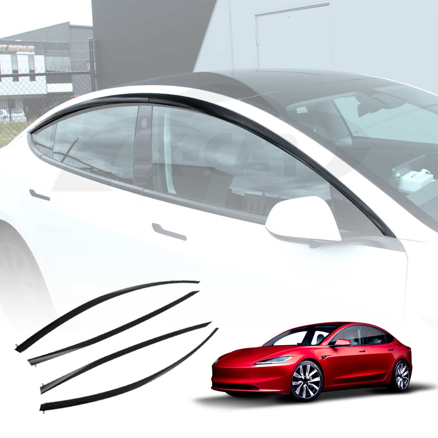 Weathershields for Tesla Model 3 Highland 2023-2025 Car Weather Shields Wind Deflectors Window Sun Visor