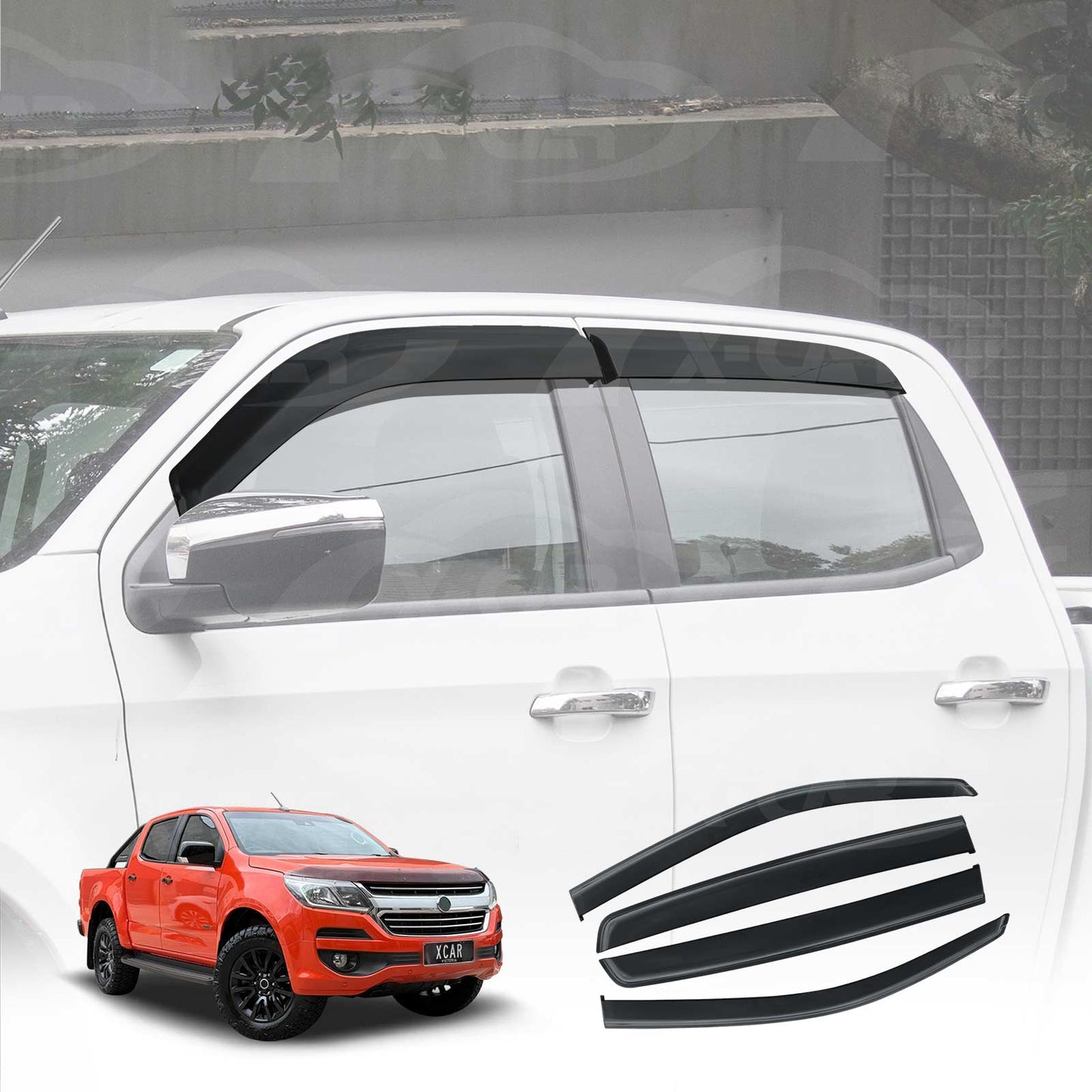 Weathershields for Holden Colorado RG 2012-2020 Car Weather Shields Wind Deflectors Window Sun Visor 4-Piece Set
